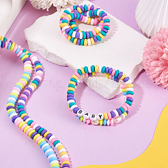 4Strands 2 Styles Handmade Polymer Clay Beads Strands&nbsp;CLAY-TA0002-08