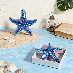 Dyed Natural Quartz Crystal Starfish Display Decorations Figurine Home Decoration&nbsp;DJEW-WH0039-181B