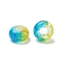 Two Tone Transparent Crackle Acrylic European Beads&nbsp;TACR-P009-B01-03