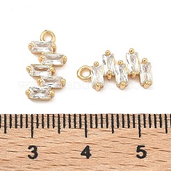 Brass Pave Cubic Zirconia Rectangle Zigzag Charms&nbsp;KK-A286-08G