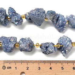 Electroplated Natural Druzy Agate Beads Strands&nbsp;G-G289-02C