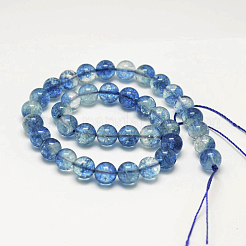 Dyed Round Natural Crackle Quartz Beads Strands&nbsp;G-K084-10mm-03A