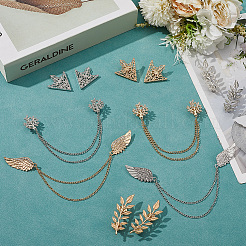 Alloy Rhinestone Hanging Chain Brooches &  Tie Collar Pis&nbsp;JEWB-CY0001-02