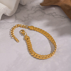304 Stainless Steel Cuban Link Chain Bracelets for Women&nbsp;TJ2572