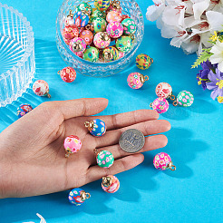 40Pcs 10 Colos Handmade Polymer Clay Pendants&nbsp;CLAY-TA0001-95