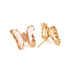 Glass Stud Earrings&nbsp;EJEW-G277-01G