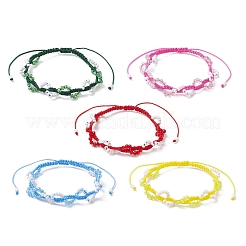 Glass Seed Beads Braided Beaded Bracelets for Women&nbsp;BJEW-MZ00215