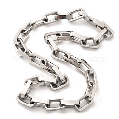 304 Stainless Steel Paperclip Chain Necklaces for Women Men&nbsp;NJEW-A033-02P