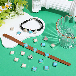 40Pcs 2 Colors Alloy & Synthetic Turquoise Buckles&nbsp;HJEW-PH02462
