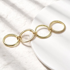 Brass Micro Pave Cubic Zirconia Finger Rings&nbsp;RJEW-P166-11G-01
