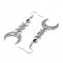 304 Stainless Steel with Rhinestone Dangle Earrings&nbsp;EJEW-Q802-03P