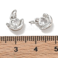 Brass Pave Clear Cubic Zirconia Charms&nbsp;CU-CBA6E4E-19P-E