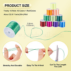 10 Rolls 10 Colors Flat Elastic Crystal Thread&nbsp;EW-TA0001-07