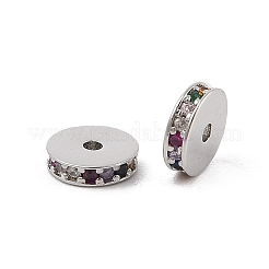 Rack Plating Brass Micro Pave Cubic Zirconia Beads&nbsp;KK-F879-16P