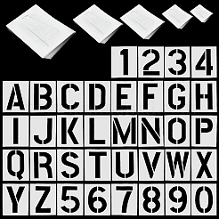 5 Bags 5 Styles Letter A~Z and Number 0~9 PET Plastic Hollow Out Drawing Painting Stencils Templates&nbsp;DIY-NB0015-23