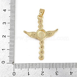 Brass Micro Pave Cubic Zirconia Pendants&nbsp;KK-D409-47B-G