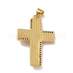 Brass Micro Pave Clear Cubic Zirconia Pendants&nbsp;ZIRC-A021-10G