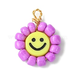Acrylic Glass Seed Beaded Pendants&nbsp;PALLOY-MZ00294-03