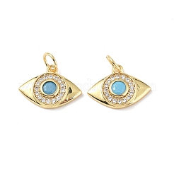 Brass Micro Pave Clear Cubic Zirconia Pendants&nbsp;KK-E068-VF352
