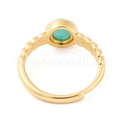 Round Natural Mixed Stone Adjustable Rings&nbsp;RJEW-Q817-03G