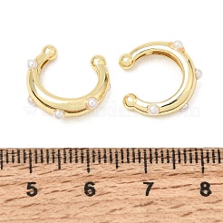 Brass ABS Plastic Pearl Cuff Earrings for Women&nbsp;PL-CBA43D6-01G