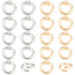 20Pcs 2 Colors Brass Locking Jump Rings&nbsp;KK-BBC0023-07B