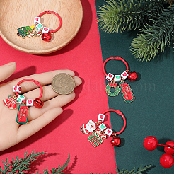 4Pcs 4 Styles Christmas Acrylic & Alloy Keychains&nbsp;HJEW-SC0002-77