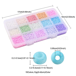 5250Pcs 15 Colors 8/0 Opaque Frosted Glass Seed Beads&nbsp;SEED-YW0001-74-A