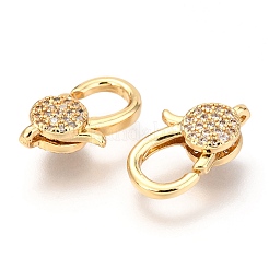 Brass Micro Pave Cubic Zirconia Lobster Claw Clasps&nbsp;X-ZIRC-O038-23G