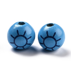Spray Painted European Schima Wood Beads&nbsp;WOOD-M004-01