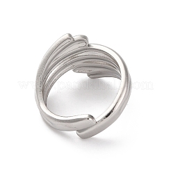 304 Stainless Steel Open Cuff Rings for Women&nbsp;RJEW-K258-10P