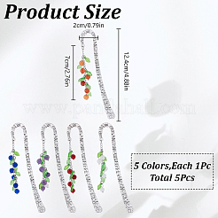 5Pcs Natural Malaysia Jade & Amethyst & Red Aventurine & Acrylic Leaf Pendant Bookmark&nbsp;AJEW-GO00055
