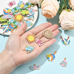 30Pcs 10 Styles Alloy Enamel Sports Pendants&nbsp;ENAM-YW0008-86