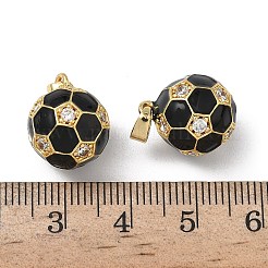 Sports Brass Micro Pave Clear Cubic Zirconia Pendants&nbsp;KK-F924-05G