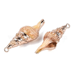 Electroplate Natural Spiral Shell Pendants&nbsp;SSHEL-Q100-38G