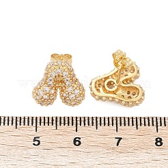 Brass Micro Pave Cubic Zirconia Stud Earrings&nbsp;EJEW-Z091-04G-A