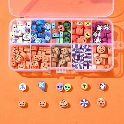 198Pcs 9 Styles Halloween Theme Handmade Polymer Clay Beads&nbsp;CLAY-FS0001-44