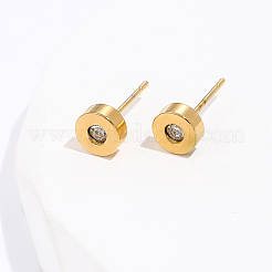 Flat Round 201 Stainless Steel Stud Earrings&nbsp;TL9251