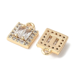 Brass Micro Pave Cubic Zirconia Pendants&nbsp;KK-A253-14G