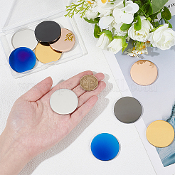 10Pcs 5 Colors 304 Stainless Steel Stamping Blank Tag Cabochons&nbsp;STAS-PH0006-89
