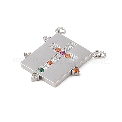 Stainless Steel Micro Pave Colorful Cubic Zirconia Pendants&nbsp;STAS-S121-01A-P