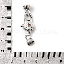 Brass Micro Pave Cubic Zirconia Lobster Claw Clasps&nbsp;KK-U059-51P