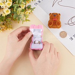 2Pcs 2 Colors Bear-Shaped Plastic Flocking Boxes&nbsp;CON-GF0001-09