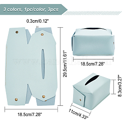 3Pcs 3 Colors Foldable PVC Imitation Leather Tissue Storage Bags&nbsp;ABAG-CA0001-11