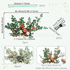 1 Set Plastic Artificial Flower & Leaf&nbsp;AJEW-GA0009-94