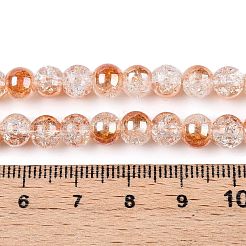 Electroplated Crackle Glass Beads Strands&nbsp;EGLA-N014-6mm-01