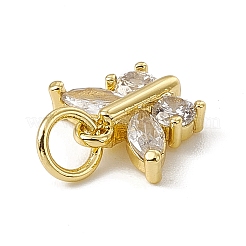 Brass Micro Pave Cubic Zirconia Charms&nbsp;ZIRC-F132-12G