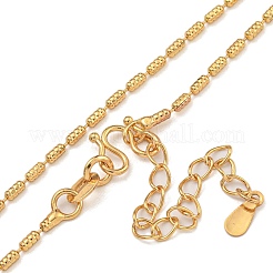 Brass Textured Column Link Chain Necklaces for Women&nbsp;NJEW-U011-03G
