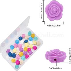 40Pcs 10 Colors Food Grade Eco-Friendly Silicone Focal Beads&nbsp;SIL-CA0001-46