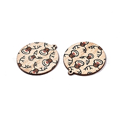 Printed Poplar Wood Pendants&nbsp;FIND-N005-74O